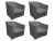 Kit 4 Poltronas Decorativa Biane Suede na internet