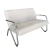 Namoradeira Decorativa Bela Suede Braço Cromado