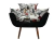 Poltrona Decorativa Opala Suede Estampado - Mazzero Decor