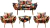 Kit Namoradeira + 2 Poltronas + 1 Puff Opala Suede Estampado - comprar online