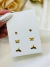 Trio de Brincos Estrelinha, Borboleta e Sereia Folheados a Ouro18k - comprar online