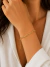 Pulseira Folhinha Boleada em Aço Inoxidável Dourado - loja online