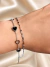 Pulseira Dupla Coraçõezinhos Preto em Aço Inoxidável - comprar online