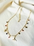 Choker Praia Com Strass Colorido Folheada a Ouro 18k
