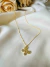 Colar Borboleta Cravejada Colorida Folheado a Ouro 18K