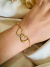 Pulseira Coração Duplo Vazado Folheado