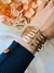 Bracelete Vazado 3 Voltas Dourado Verniz