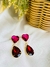 Brinco Chaton Pink e Vermelho Folheado a Ouro 18K - comprar online