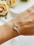 Pulseira de Trevo P Pedra Cristal Folheados a Prata 925 na internet