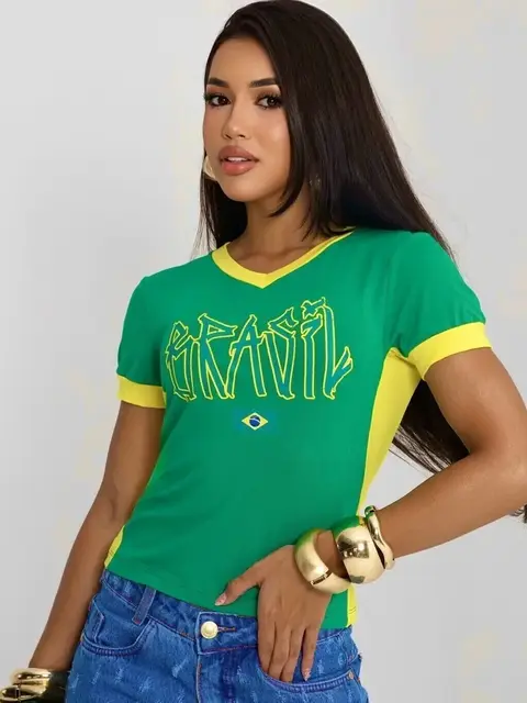 Camiseta Manga Curta Brasil