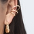 Piercing Fake Fios Cravejado em Micro Zircônia Folheado a Ouro 18k