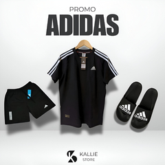 PROMO ADIDAS Remera + Short + Ojotas