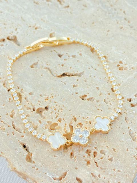 PULSEIRA RIVIERA TREVO INSPIRAÇÃO MADREPÉROLA