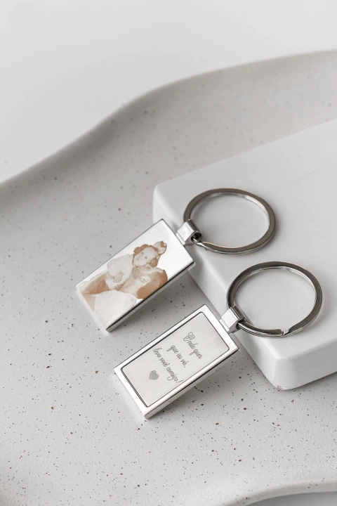 CHAVEIRO QUADRADO LISO PERSONALIZÁVEL AÇO INOXIDÁVEL