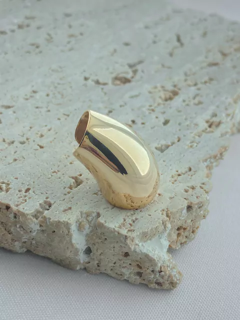 BRINCO PIERCING FAKE LARGO FOLHADO A OURO