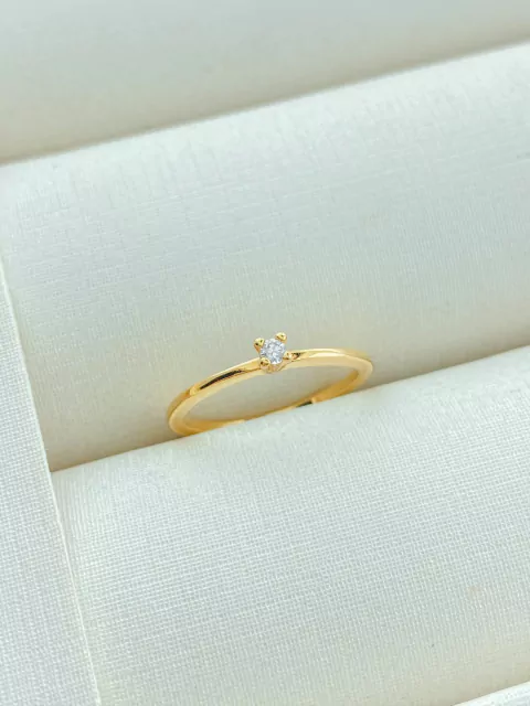 ANEL SOLITARIO DOURADO FOLHADO A OURO