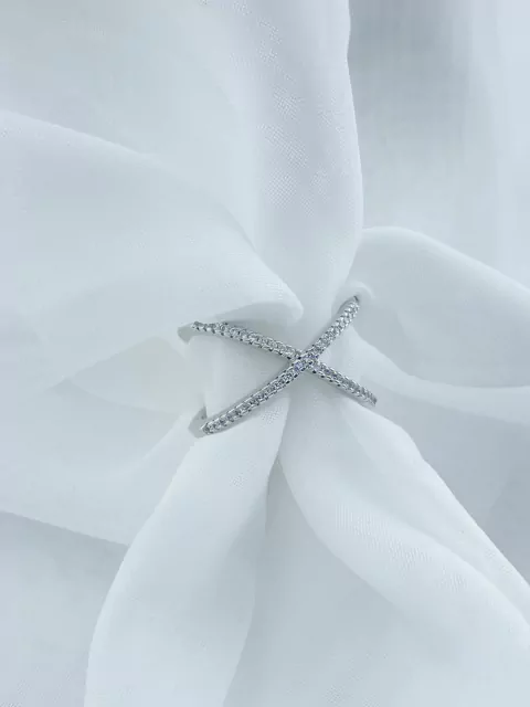 ANEL X CRAVEJADO RODIO BRANCO