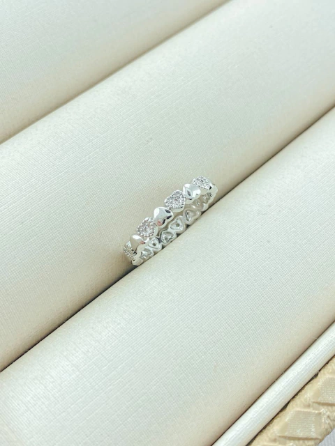 ANEL CORAÇÕES INTERCALADOS RÓDIO BRANCO