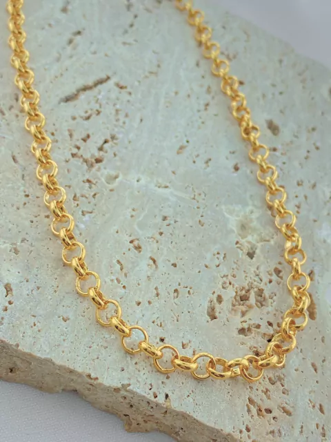 CORRENTE ELO PORTUGUES GROSSO FOLHEADO A OURO