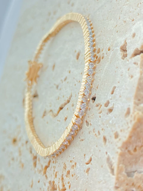 PULSEIRA RIVIERA ZIRCONIA BRANCA TAMANHO PEQUENO