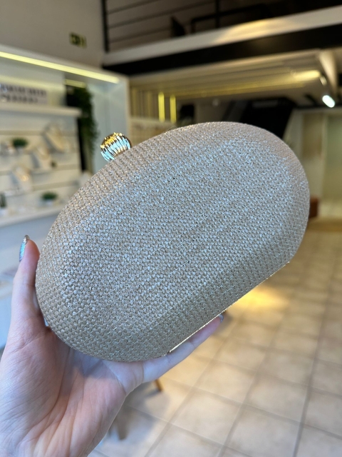 CLUTCH PALHA OVAL BEGE ESCURO