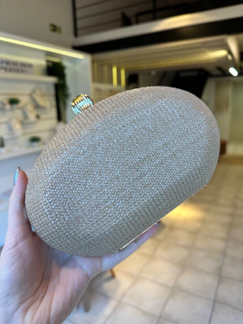 CLUTCH PALHA OVAL BEGE ESCURO