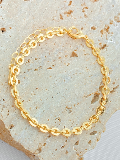 PULSEIRA ELOS FOLHADO A OURO