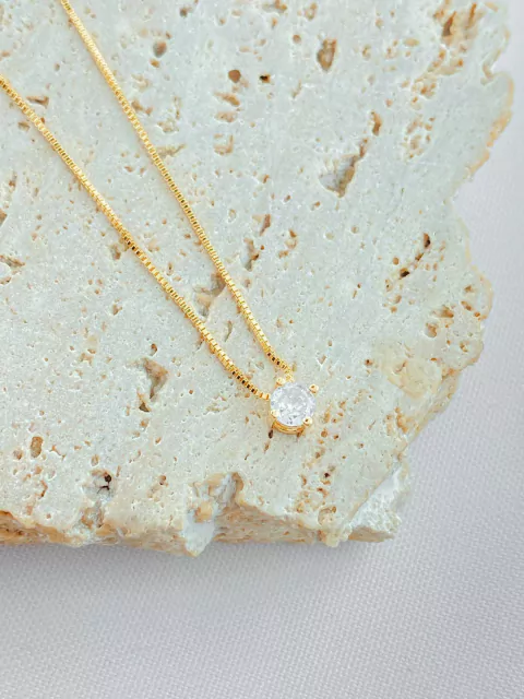 COLAR PONTINHO DE LUZ 5mm OURO 18K