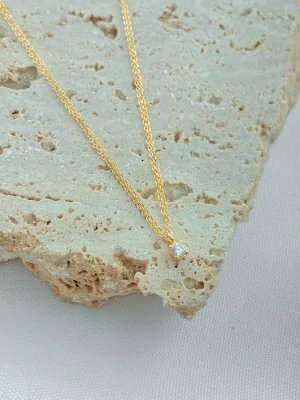 COLAR PONTO DE LUZ COM VENEZIANA DUPLA FOLHADO A OURO