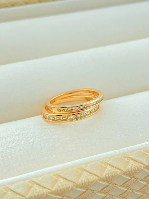 ANEL APARADOR DE ALIANÇA CRISTAL FOLHADO A OURO