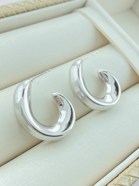 BRINCO ARGOLA FOSCA RODIO BRANCO