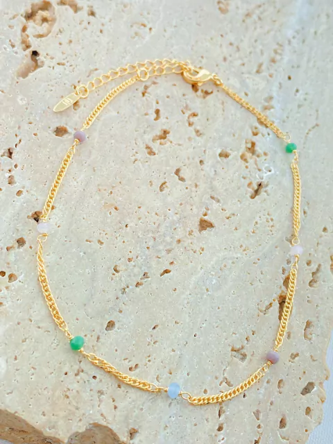 TORNOZELEIRA COLORS FOLHADO A OURO