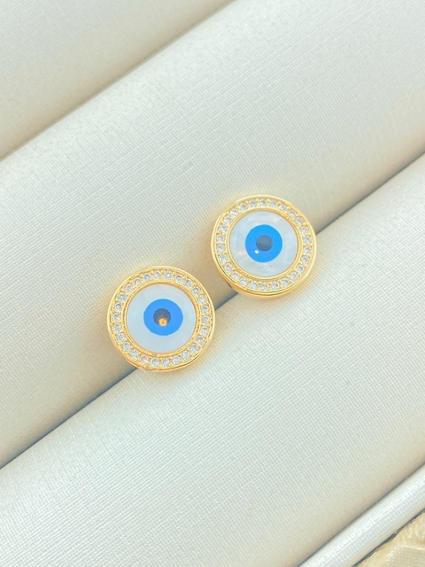 BRINCO OLHO GREGO CRAVEJADO COM MICROZIRCONIAS