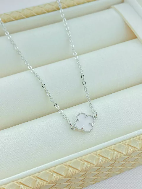 COLAR CHOKER FLOR INSPIRAÇÃO ALTA JOALHERIA RÓDIO BRANCO