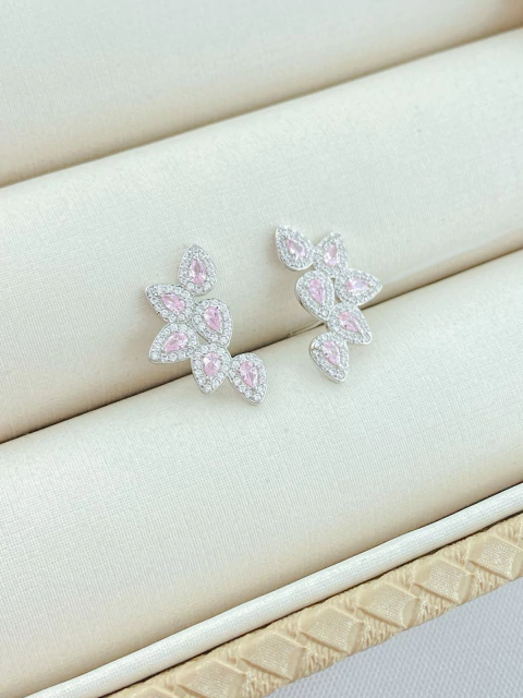 BRINCO RÓDIO BRANCO COM ROSA