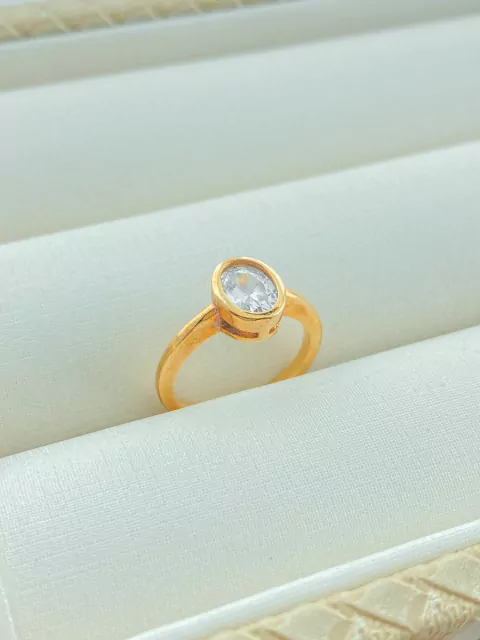 ANEL CRISTAL DOURADO FOLHADO A OURO