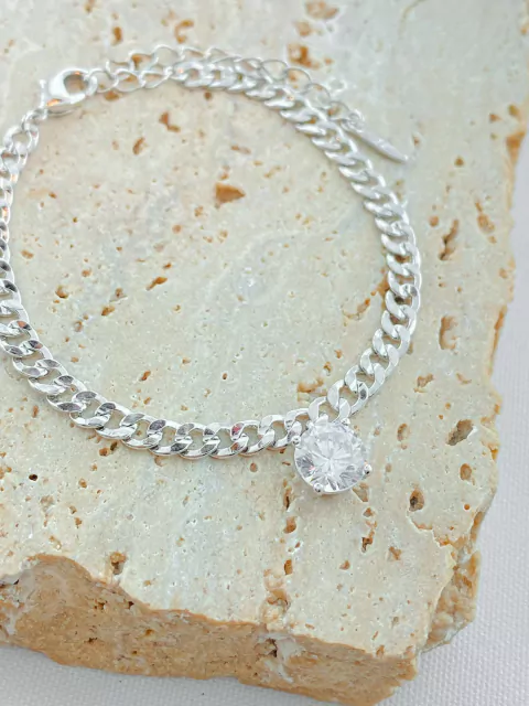 PULSEIRA CORRENTE COM PONTO DE LUZ RODIO BRANCO