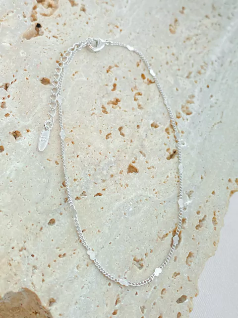 TORNOZELEIRA CORAÇÕES RODIO BRANCO