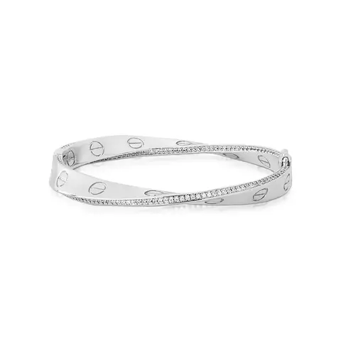 Bracelete Inspiração Torcido Cravejado Cristal