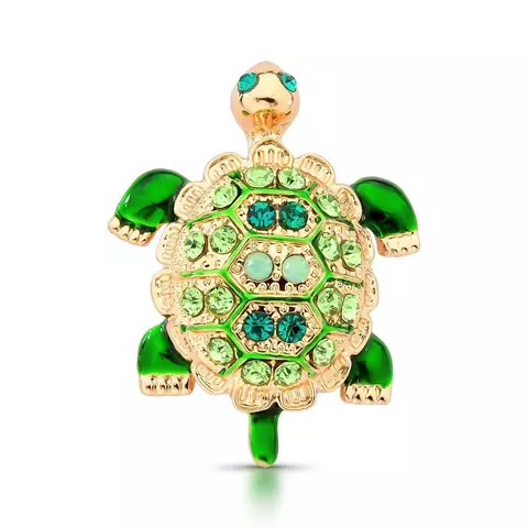 Broche Tartaruga Dourada Cravejada