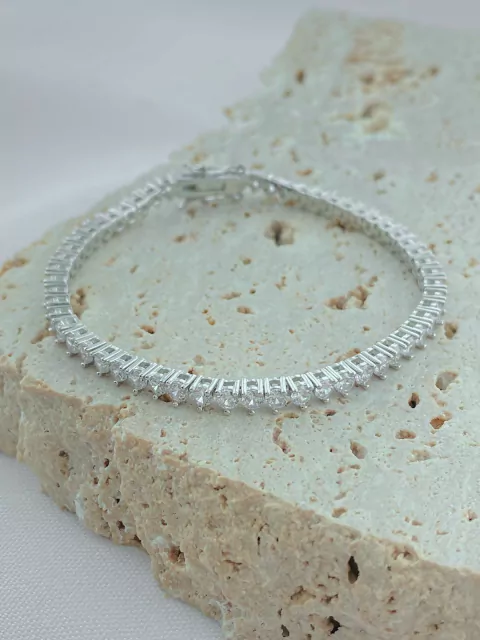 PULSEIRA RIVIERA CRISTAL TAMANHO PEQUENO- RODIO BRANCO