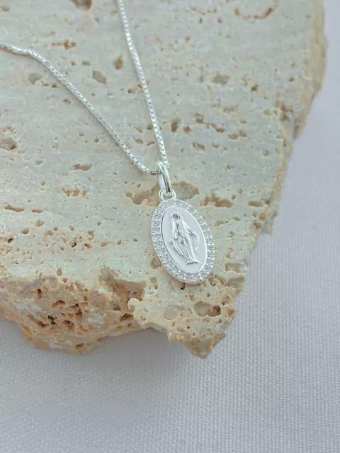 PINGENTE GARGANTILHA PRATA 925 NOSSA SENHORA CRISTAL