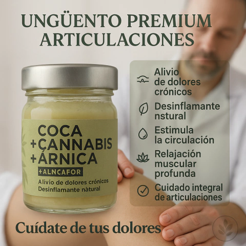 POMADA PARA DOLORES CRONICOS ARTICULARES 100% - COCA+ CANNABIS-ARNICA-JENGIBRE-ALCANFORT 100GRS - comprar online