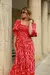 Vestido Fernanda (estampado vermelho com rosa) - loja online