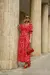 Vestido Fernanda (estampado vermelho com rosa) - comprar online