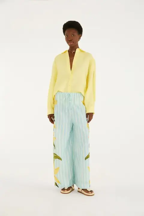 Pantalón Rayado Alexia Azul - Farm Rio