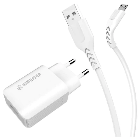 Kit Carregador Usb Turbo 3.0 + Cabo Micro Usb 1M KT638