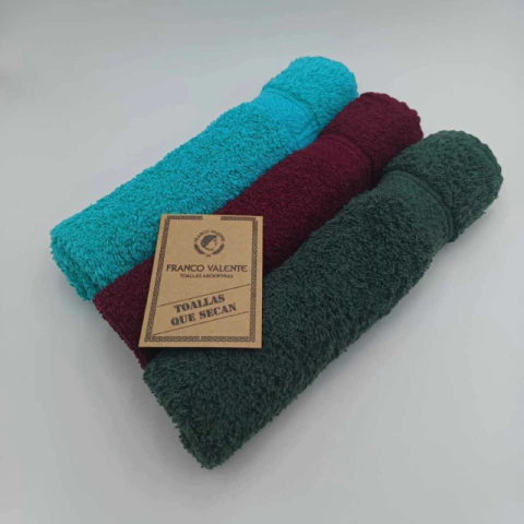 Set x3 Toallas de Visita 450 Gr Franco Valente 100% Algodón Verde Ingles, Bordo, Benetton - comprar online
