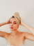Turbante de baño color beige 100 % de algodón 