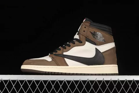 TRAVIS SCOTT X AIR JORDAN 1 RETRO HIGH OG MOCHA SAIL/DARK MOCHA.